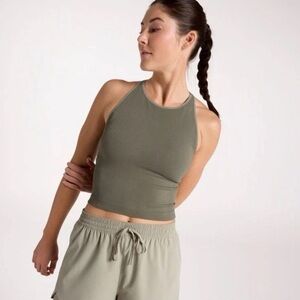 CALIA Women’s Olive Green Ribbed Seamless Low Support Tank Top. Size XL. NWT